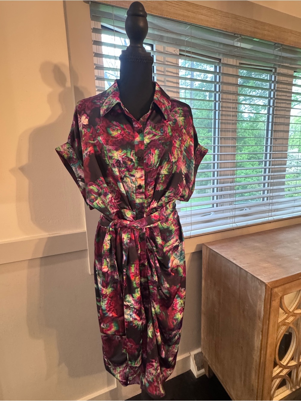 Steve Madden Purple Floral Midi Dress